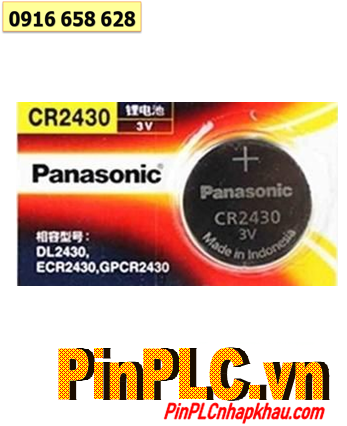 Panasonic CR2430, Pin 3v lithium Panasonic CR2430 Made in Indonesia